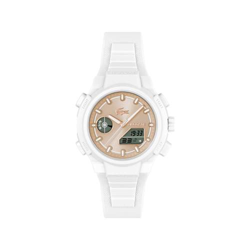 LACOSTE lc33 ladies' watch white beige dial silicone bracelet