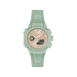 Montre LACOSTE lc33 femme vert cadran beige bracelet silicone - vue 1