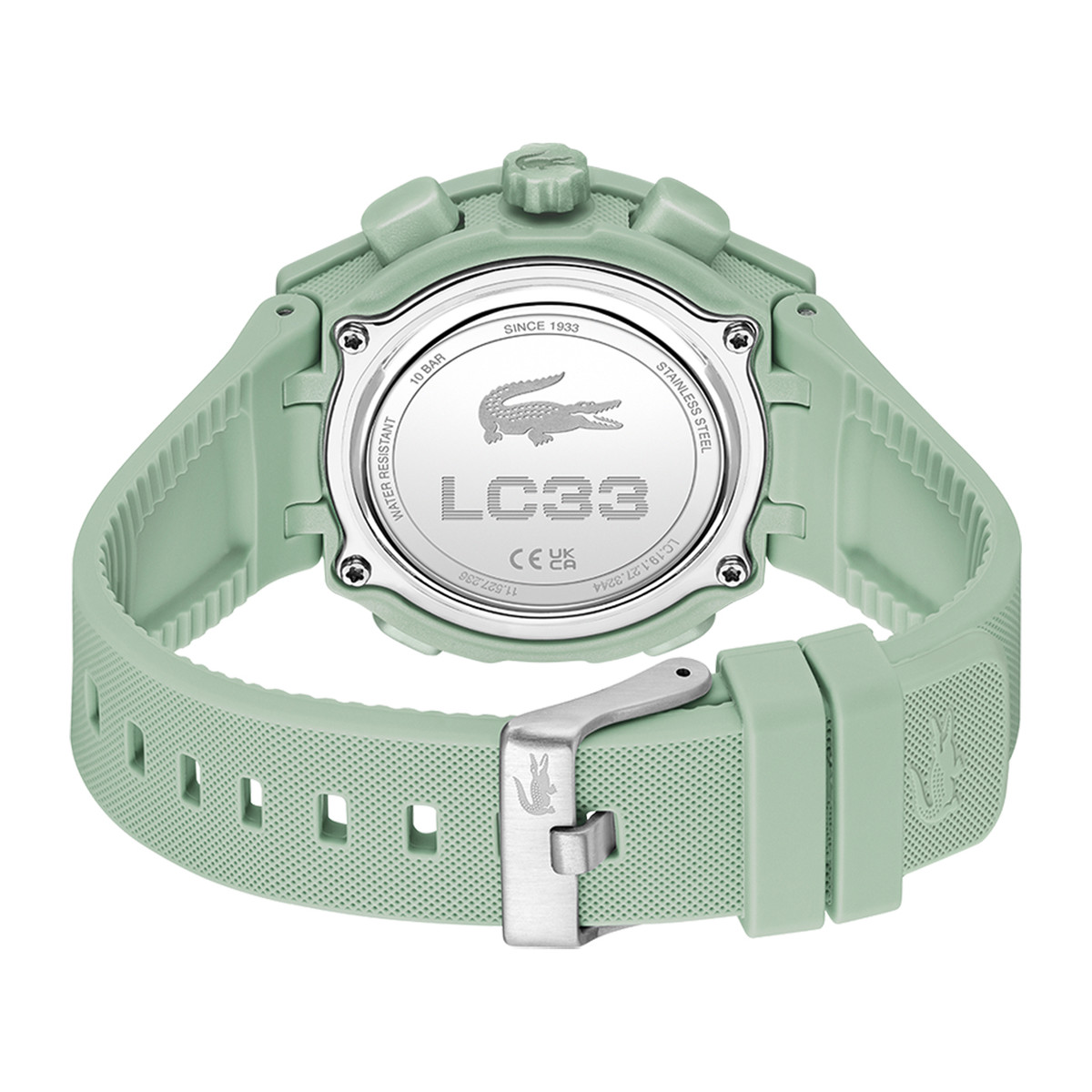 Montre LACOSTE lc33 femme vert cadran beige bracelet silicone - vue 3