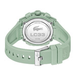 Montre LACOSTE lc33 femme vert cadran beige bracelet silicone - vue 3