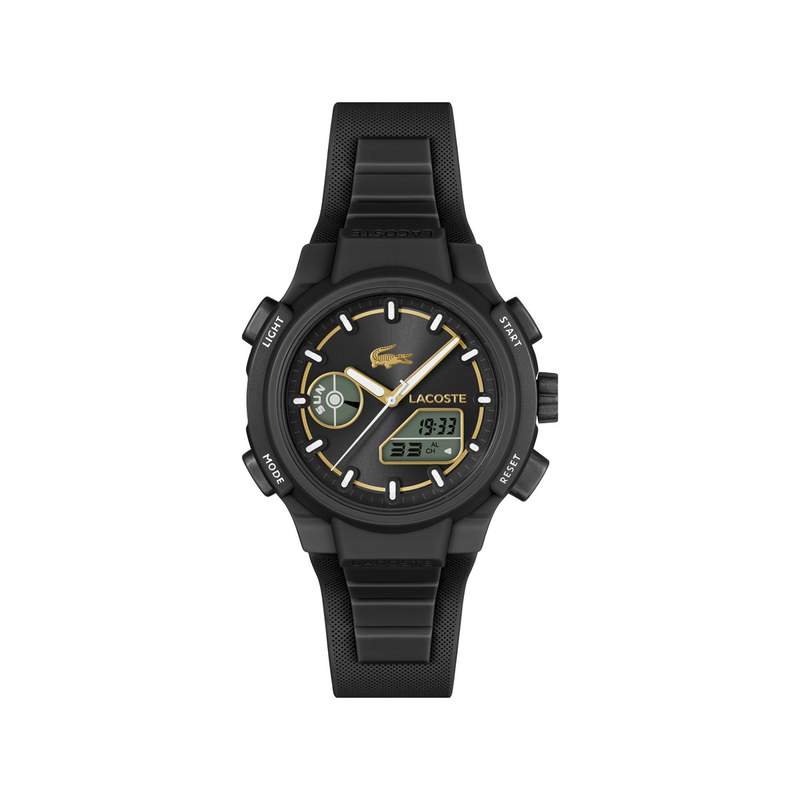 Montre LACOSTE lc33 femme noir bracelet silicone - vue 1