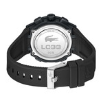 Montre LACOSTE lc33 femme noir bracelet silicone - vue 3