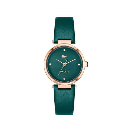 LACOSTE orba groen dames horloge leren band