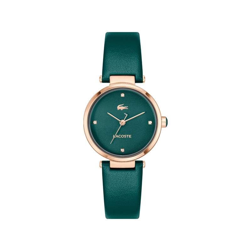 Montre LACOSTE orba femme vert bracelet cuir - vue 1