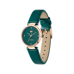 Montre LACOSTE orba femme vert bracelet cuir - vue 2