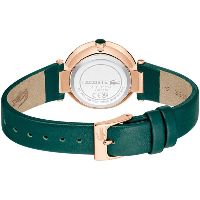 Montre LACOSTE orba femme vert bracelet cuir - vue 3