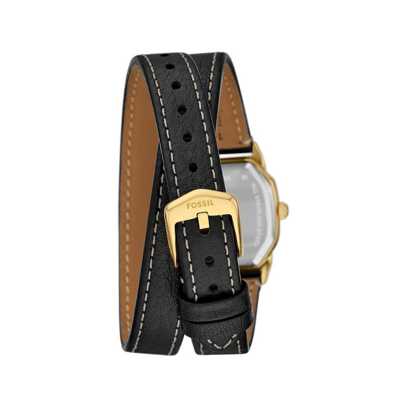 FOSSIL harlow ladies watch with black leather strap - view 3