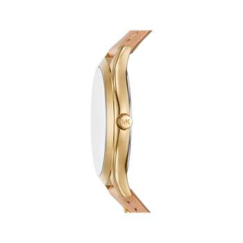 Montre MICHAEL KORS slim runway femme bracelet cuir beige