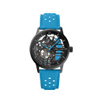 Montre PIERRE LANNIER paddock femme automatique, bracelet cuir bleu - vue 1
