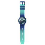 Montre SWATCH essentials mixte cadran bleu bracelet silicone bleu - vue D1