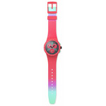 Montre SWATCH essentials mixte cadran rose bracelet silicone vert - vue D1
