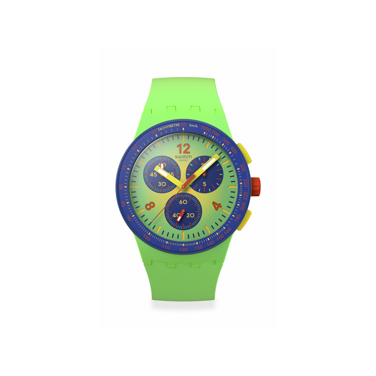 Montre SWATCH essentials mixte cadran vert bracelet silicone vert