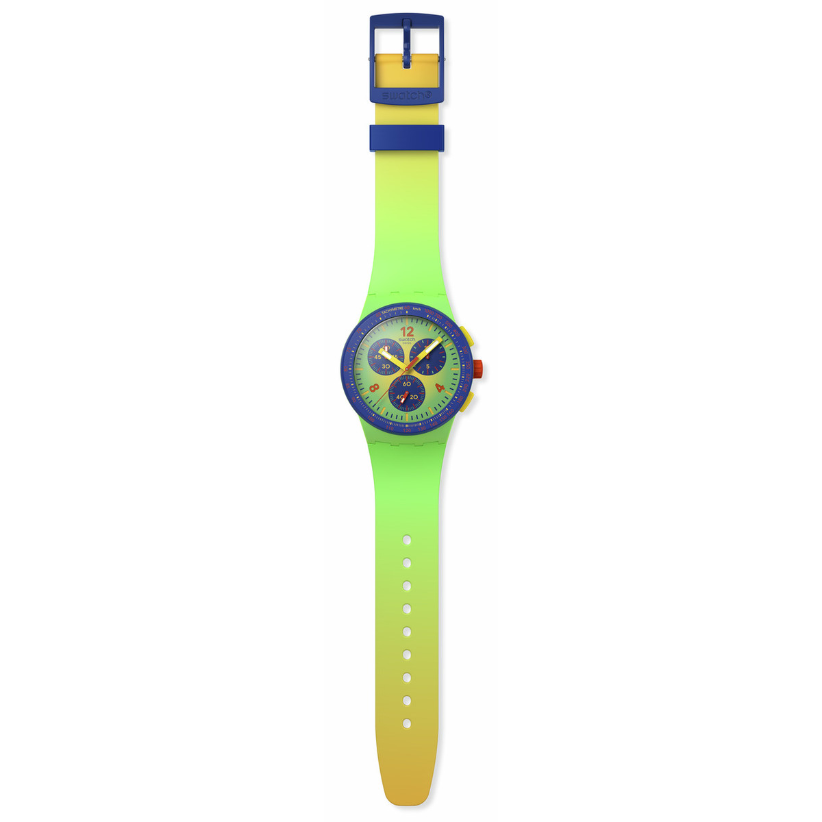 Montre SWATCH essentials mixte cadran vert bracelet silicone vert - vue D1