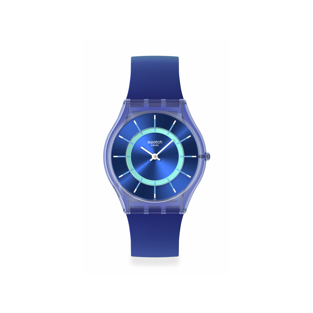 Montre SWATCH essentials mixte cadran bleu bracelet silicone bleu