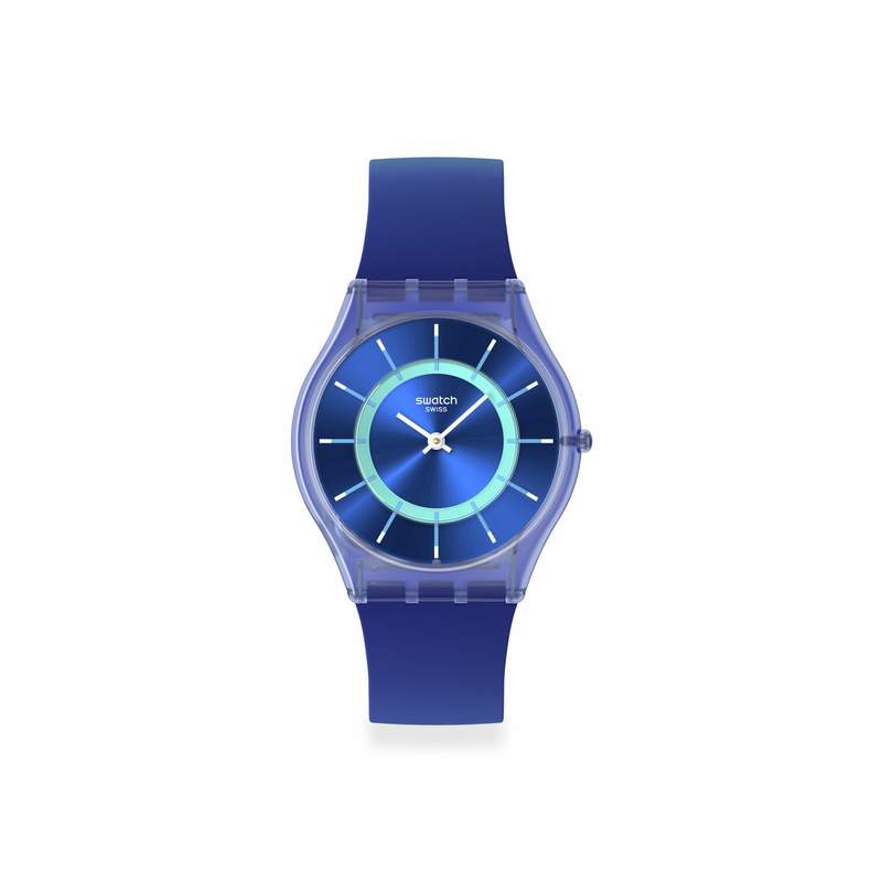 Montre SWATCH essentials mixte cadran bleu bracelet silicone bleu - vue 1