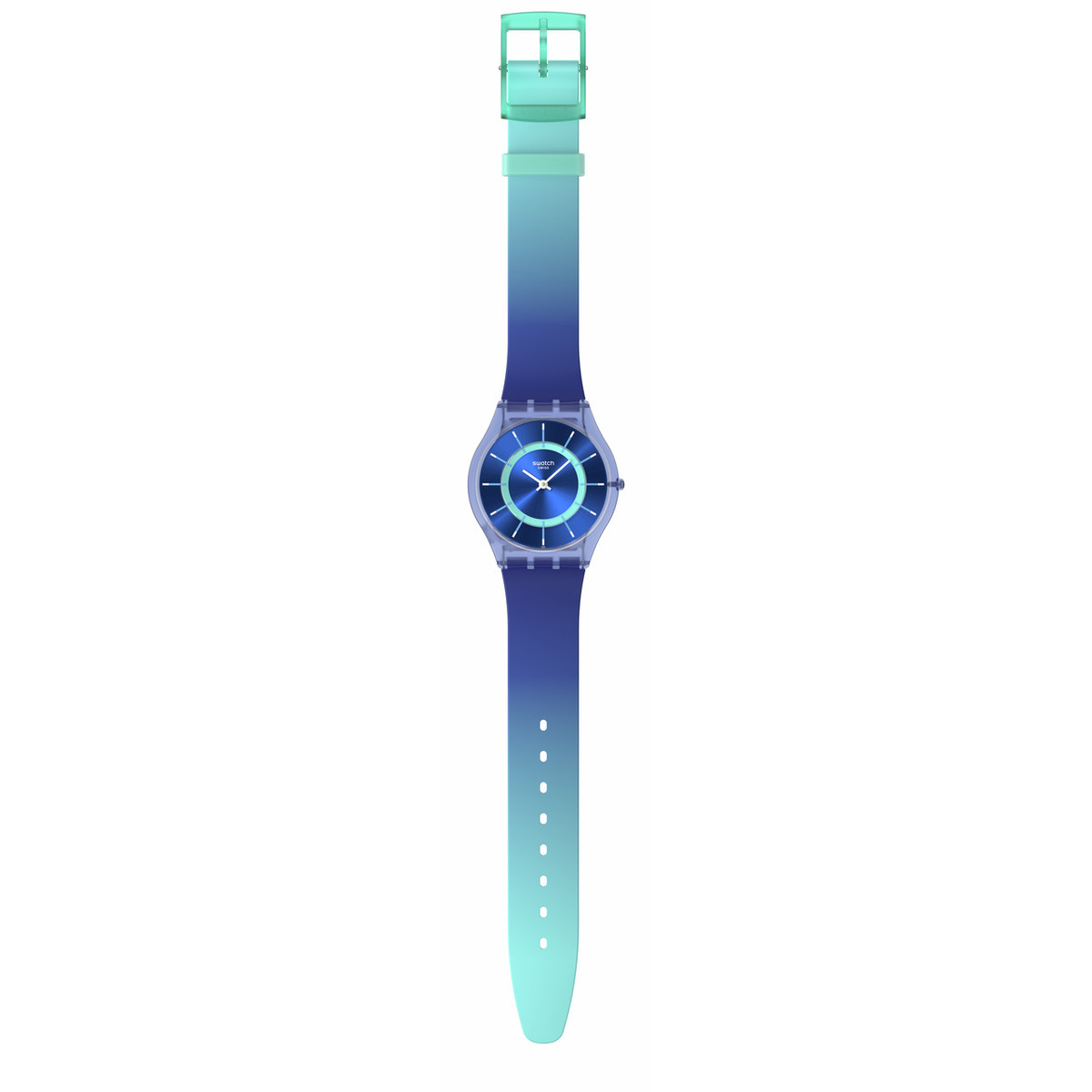 Montre SWATCH essentials mixte cadran bleu bracelet silicone bleu - vue D1