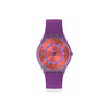 Montre SWATCH Essentials mixte cadran rouge bracelet silicone violet - vue V1