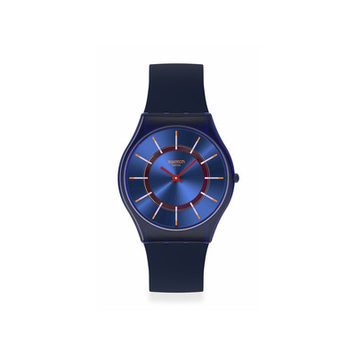 Montre SWATCH essentials mixte cadran bleu bracelet silicone bleu - vue 1