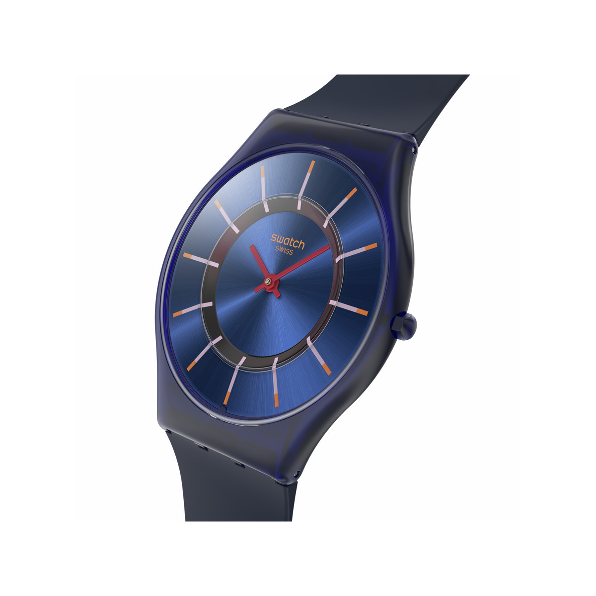 Montre SWATCH essentials mixte cadran bleu bracelet silicone bleu - vue 2