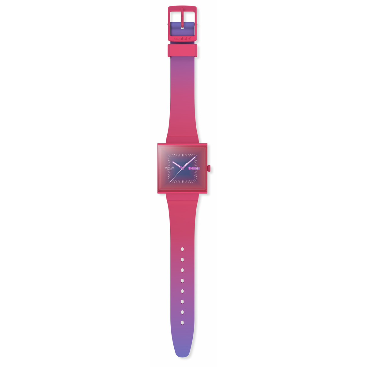 Montre SWATCH Essentials mixte cadran rose bracelet silicone rose - vue D1