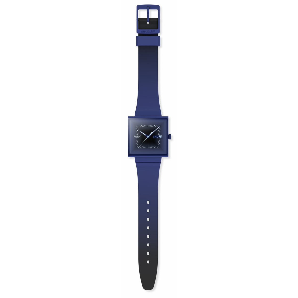 Montre SWATCH essentials mixte cadran bleu bracelet silicone bleu - vue D1