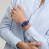 Montre SWATCH essentials mixte cadran bleu bracelet silicone bleu - vue Vporté 2