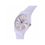 SWATCH essentials dames horloge paarse wijzerplaat paarse siliconen band - bekijk 2