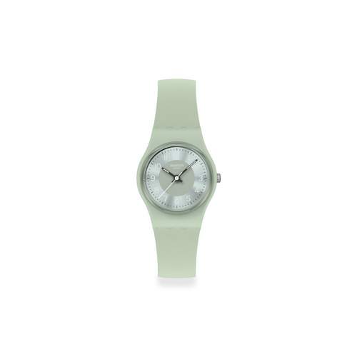 SWATCH essentials dameshorloge groene wijzerplaat groene siliconen band