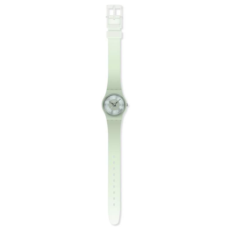Montre SWATCH essentials femme cadran vert bracelet silicone vert - vue D1
