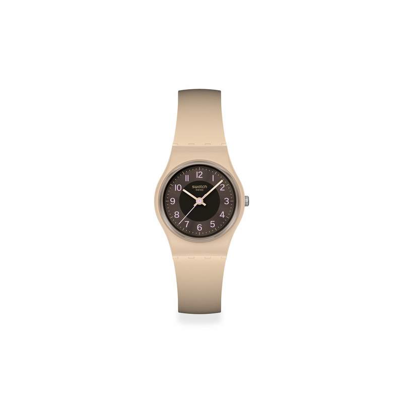 Montre SWATCH essentials femme cadran marron bracelet silicone brun - vue 1