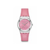 Montre SWATCH blossom time cadran rose femme bracelet cuir animal rose - vue V1