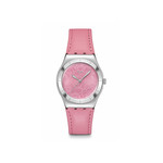 Montre SWATCH blossom time cadran rose femme bracelet cuir animal rose - vue 1