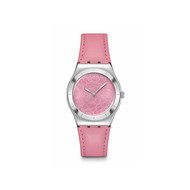 Montre SWATCH blossom time cadran rose femme bracelet cuir animal rose