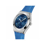 Montre SWATCH blossom time femme cadra bleu bracelet cuir animal bleu - vue 2