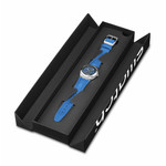 Montre SWATCH blossom time femme cadra bleu bracelet cuir animal bleu - vue D2