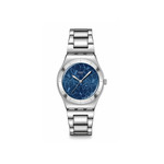 Montre SWATCH blossom time femme cadran bleu bracelet acier inoxydable - vue 1