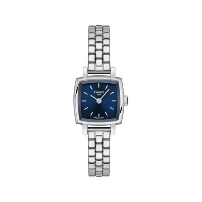 Montre TISSOT T-LADY LOVELY SQUARE femme cadran bleu bracelet acier inoxydable - vue 1