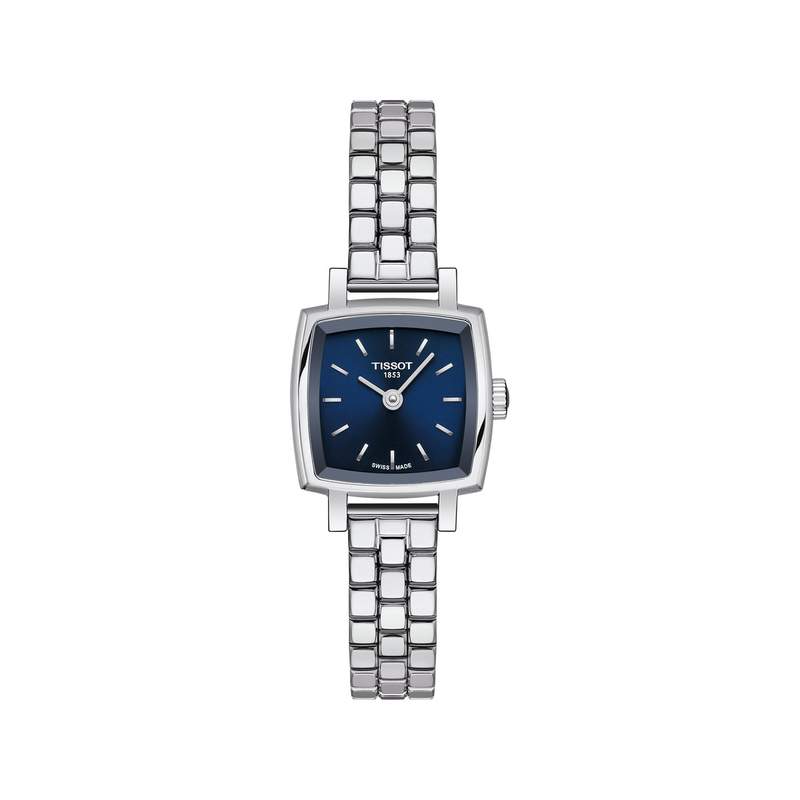 Montre TISSOT T-LADY LOVELY SQUARE femme cadran bleu bracelet acier inoxydable - vue 1