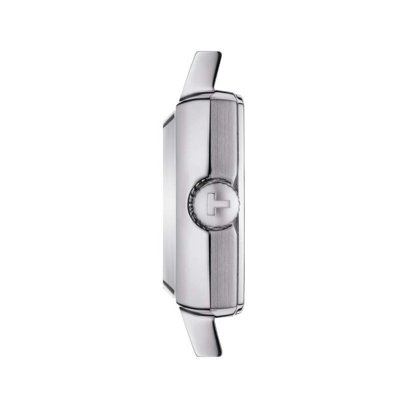 Montre TISSOT T-LADY LOVELY SQUARE femme cadran bleu bracelet acier inoxydable - vue 2