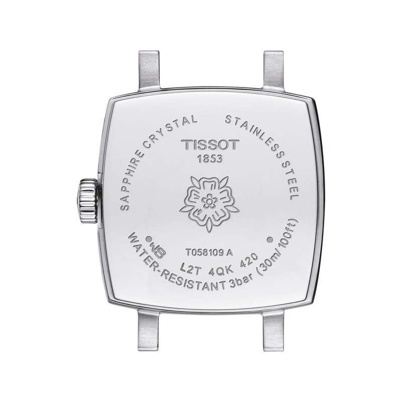 Montre TISSOT T-LADY LOVELY SQUARE femme cadran bleu bracelet acier inoxydable - vue 3