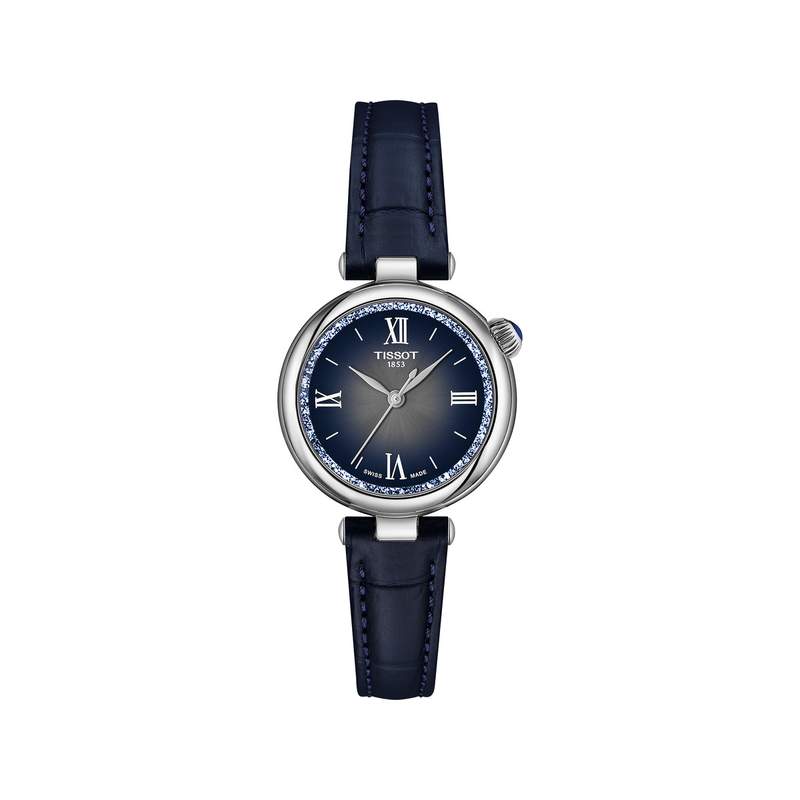 Montre TISSOT T-LADY DESIR femme cadran bleu bracelet cuir bleu - vue 1