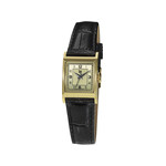 Montre LIP CHURCHILL femme acier doré bracelet cuir noir - vue 1