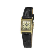 Montre LIP CHURCHILL femme acier doré bracelet cuir noir