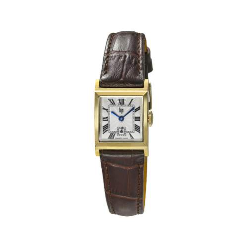 Montre LIP CHURCHILL femme acier doré bracelet cuir marron