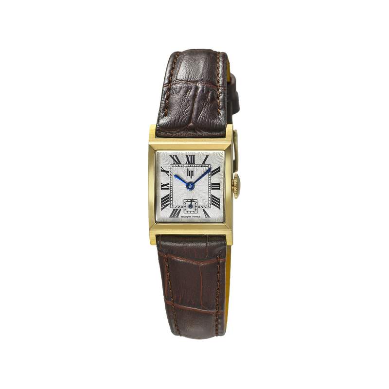 Montre LIP CHURCHILL femme acier doré bracelet cuir marron - vue 1