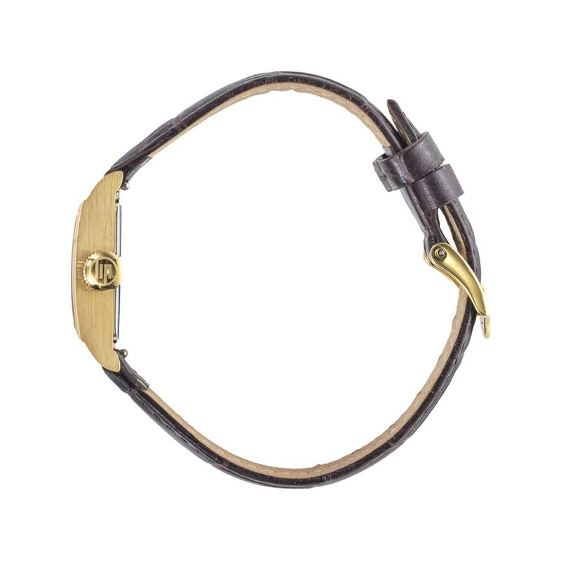 Montre LIP CHURCHILL femme acier doré bracelet cuir marron - vue 2