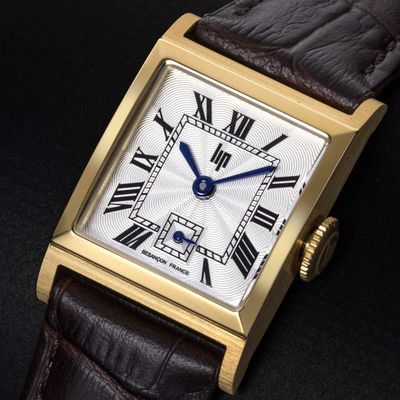 Montre LIP CHURCHILL femme acier doré bracelet cuir marron - vue D1