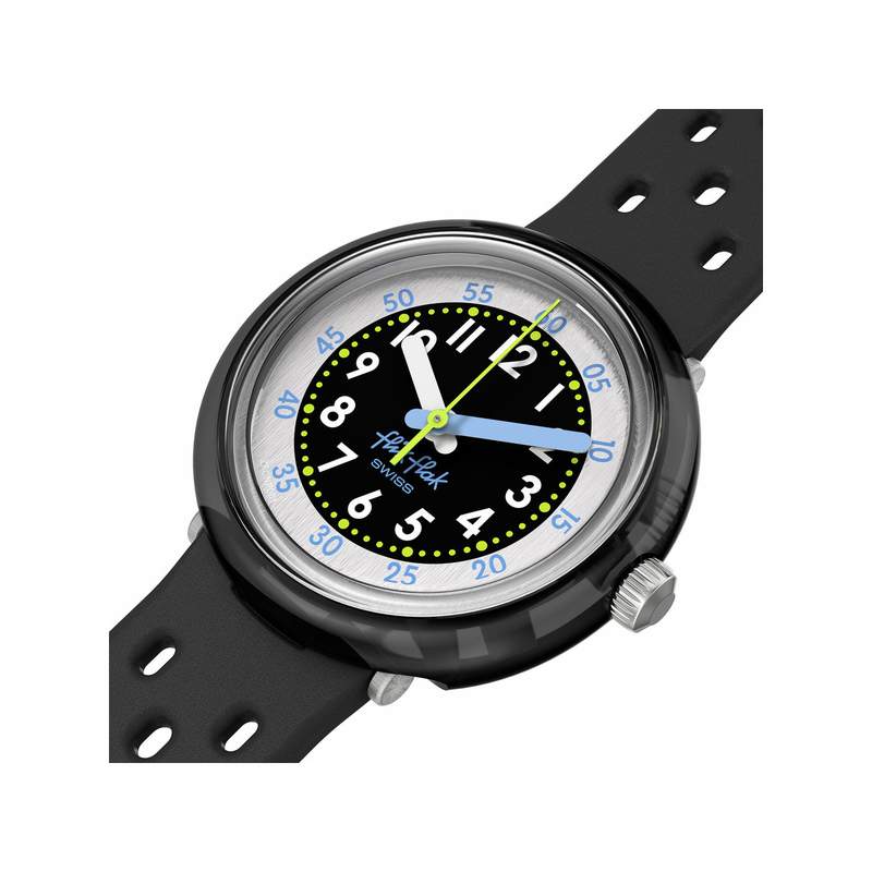Montre FLIK FLAK bubbly hours enfant bracelet silicone noir - vue 2