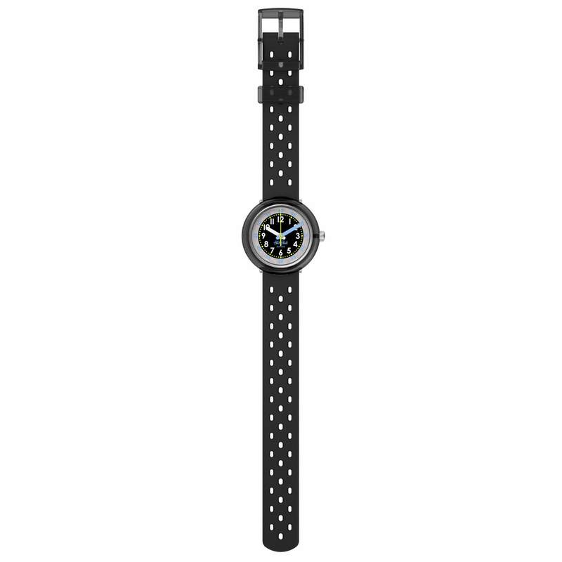 Montre FLIK FLAK bubbly hours enfant bracelet silicone noir - vue D1