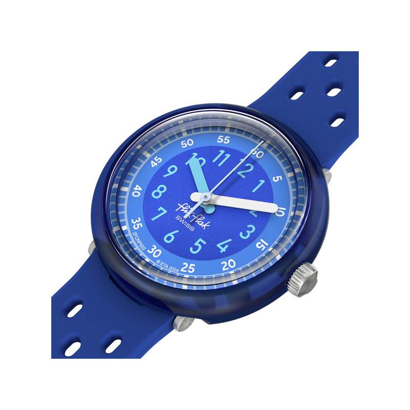 Montre FLIK FLAK bubbly hours enfant bracelet silicone bleu - vue 2